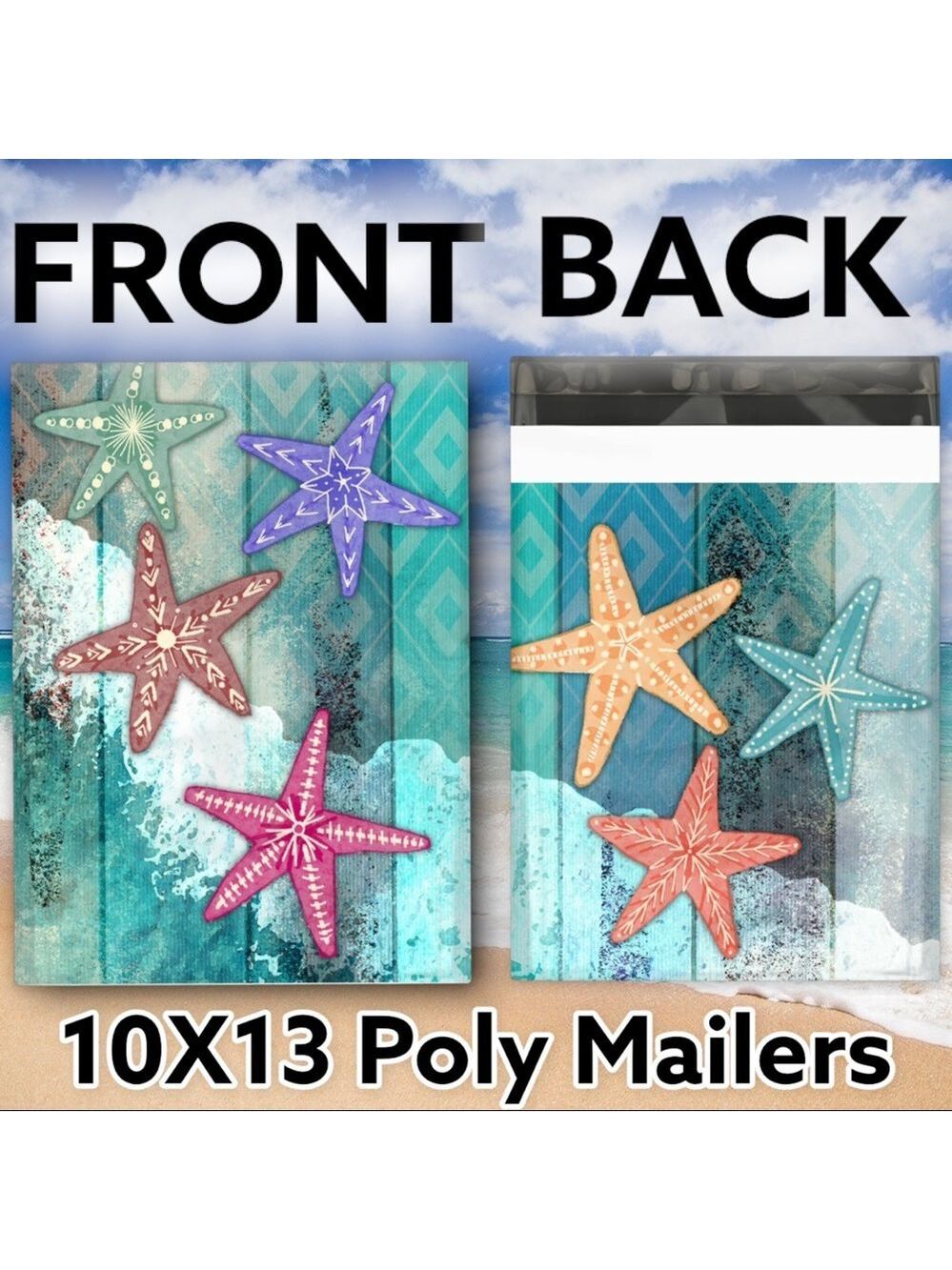 25 10X13 Poly Mailers Sea Star Ocean Fish Shipping Envelopes Bags PRICE IS FIRM - Picture 11 of 14